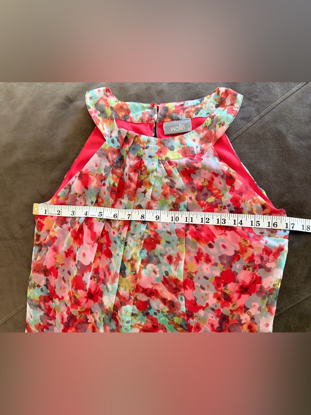 Wallis Red Multi Floral A-Line Women’s Top - Picture 9 of 10